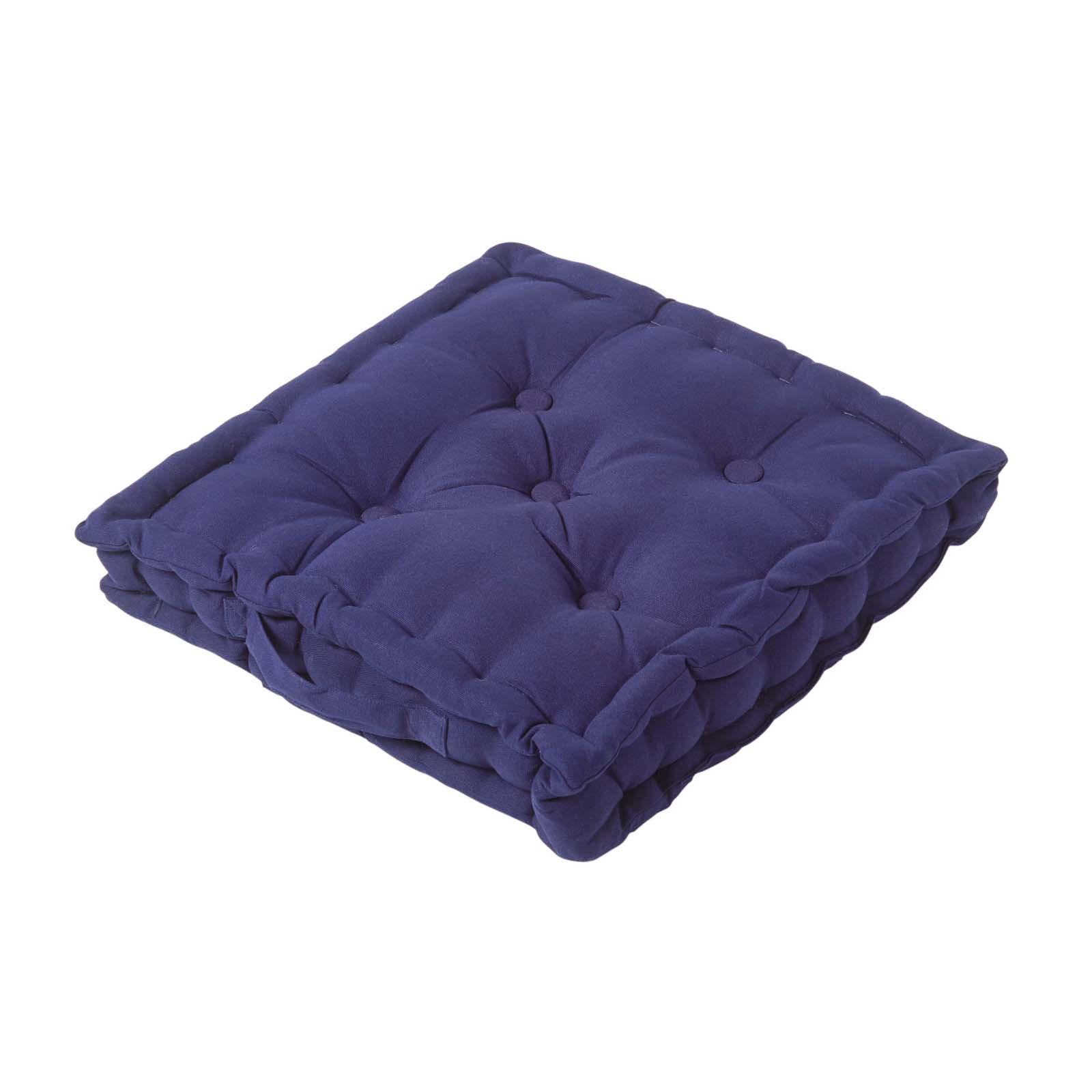 SITZKISSEN dunkelblau 50/50/10 cm – Bodenkissen unifarben - Dunkelblau, Textil (50/50/10cm) - Homescapes