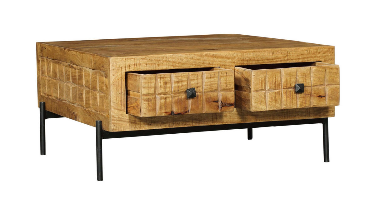 COUCHTISCH Savion Mangoholz 80 cm / 80 cm Natur - Naturfarben, Holz (80/80/40cm)