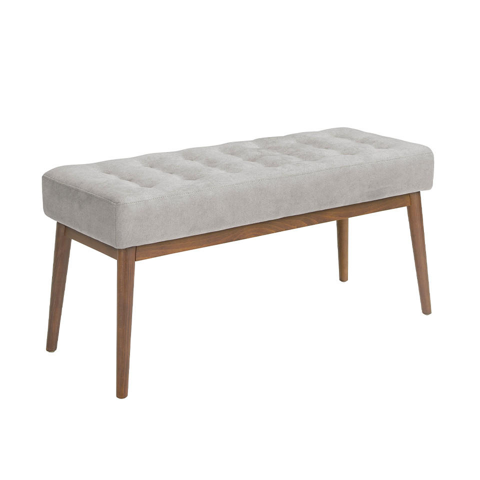 HOCKERBANK Grau Walnuss 100/40/45 cm - Walnussfarben/Grau, Textil (100/45/40cm) - ANGEL CERDA