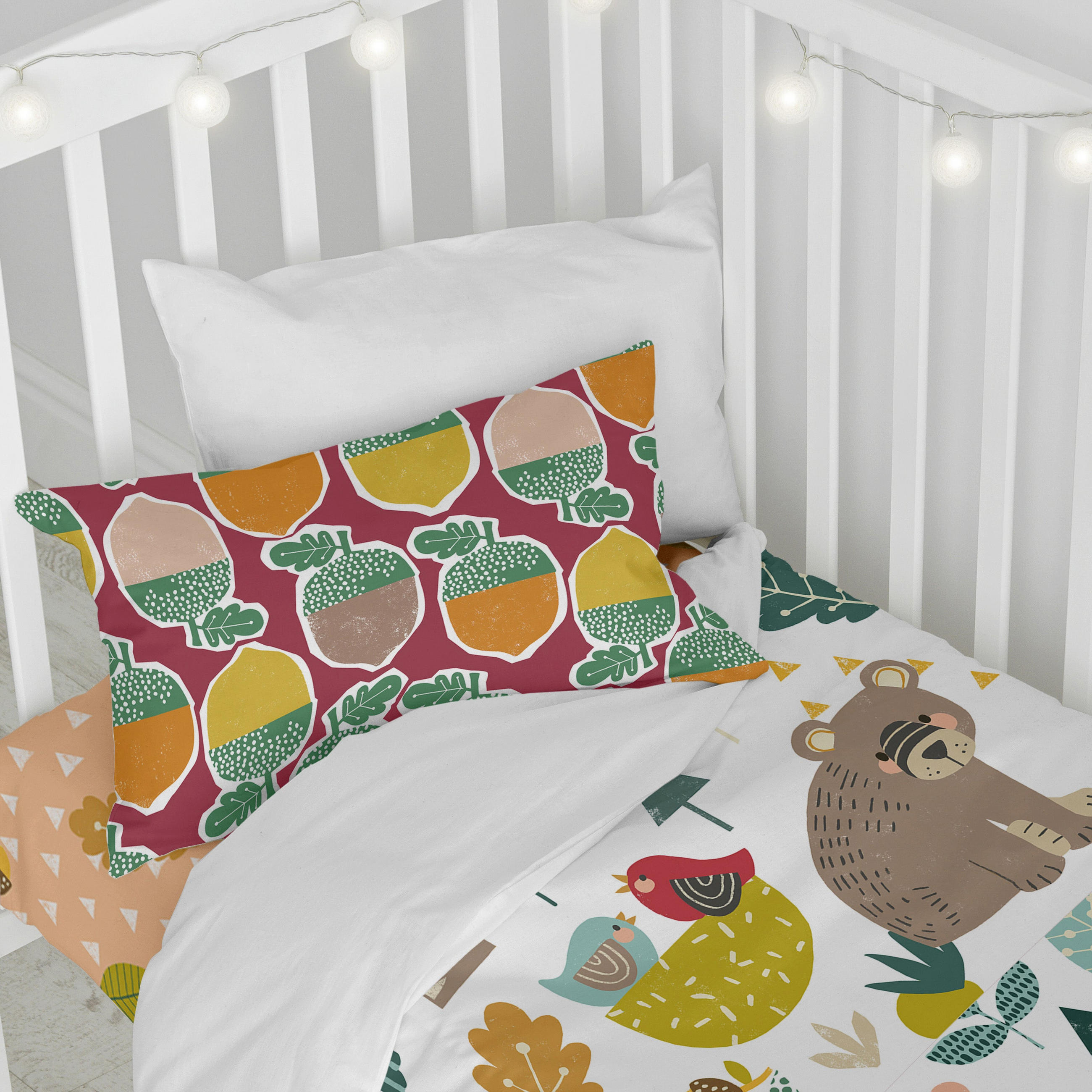 BETTBEZUG 2er-Set teiliges harvestwood 100x120 cm (kinderbett) mehrfarbig - Multicolor, Textil (100/120cm) - Happy Friday