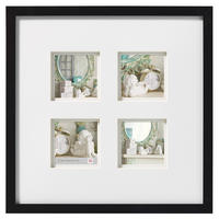 BILDERRAHMEN Stockholm 3D Holzrahmen 40x40 cm, SCHWARZ mit Doppelpassepartout - Schwarz, Holzwerkstoff (43/43/3cm) - walther design