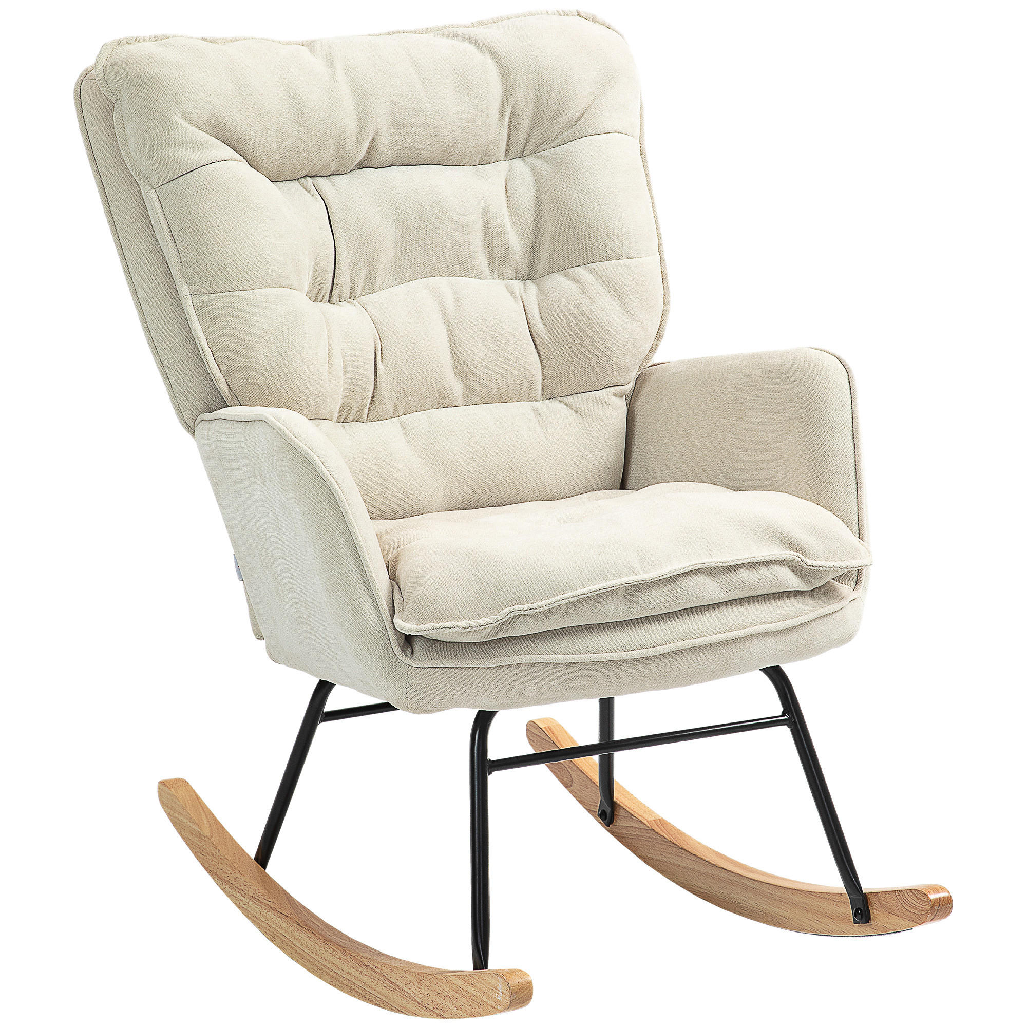 SCHAUKELSTUHL, bis 120 kg Belastbarkeit, Beige - Beige, Kunststoff (71/97/98.5cm) - HOMCOM