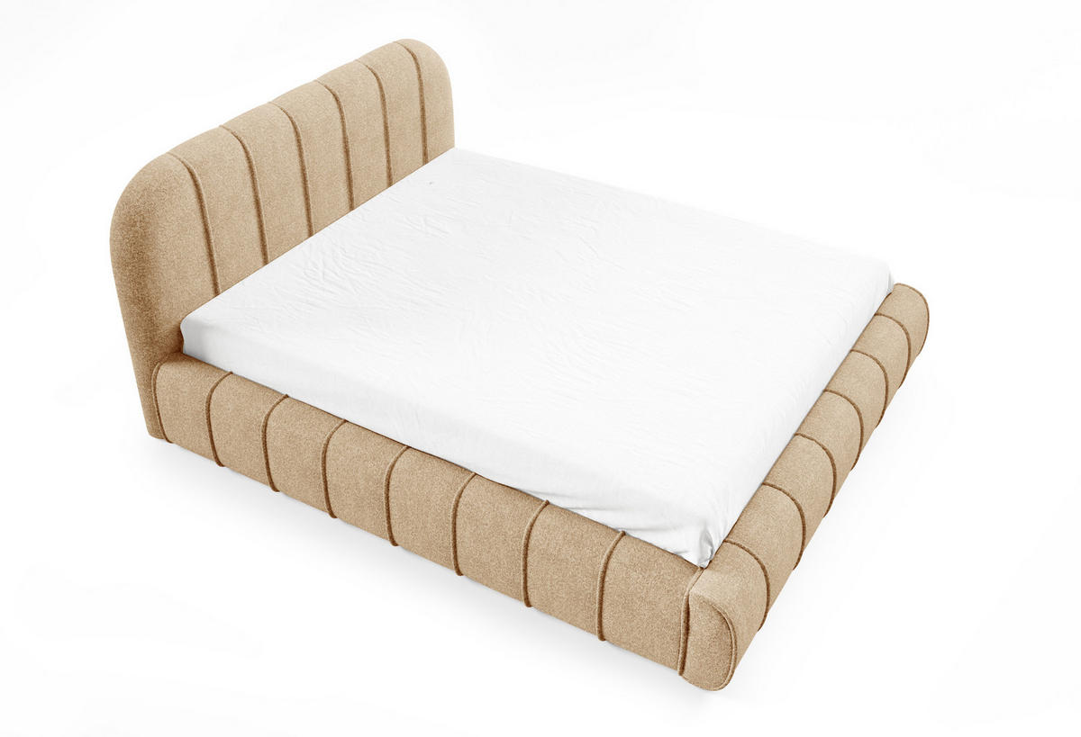 POLSTERBETT mit Stauraum 200x200 cm in Hellbraun - Hellbraun, Textil (200/200cm) - Home Collective