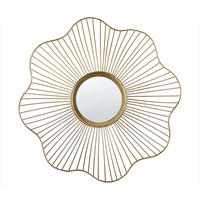 WANDSPIEGEL gold Blumenform 40 cm Sens - Goldfarben, Metall (40/40/8cm) - Beliani