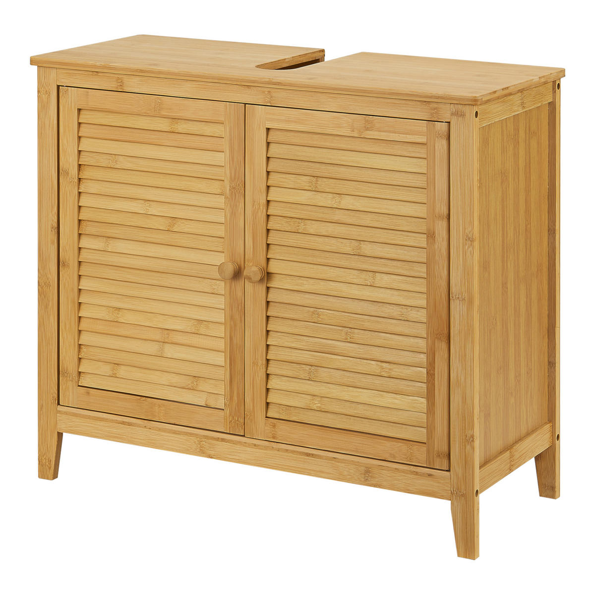 WASCHBECKENUNTERSCHRANK Värmdö - Naturfarben, Holz (67/60/30cm) - [en.casa]