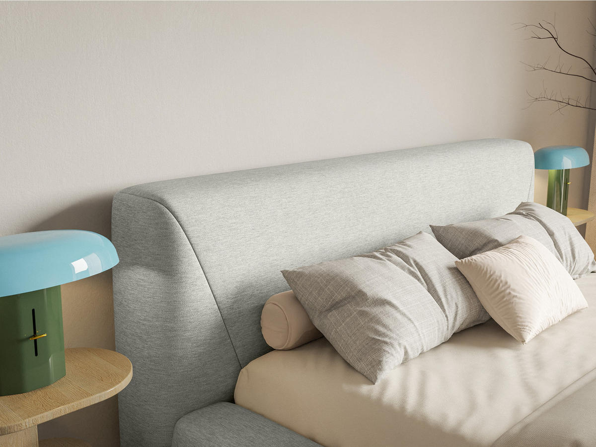 POLSTERBETT Vemmo 160x200 cm, Grau - Grau, Textil (160/200cm) - Fedve