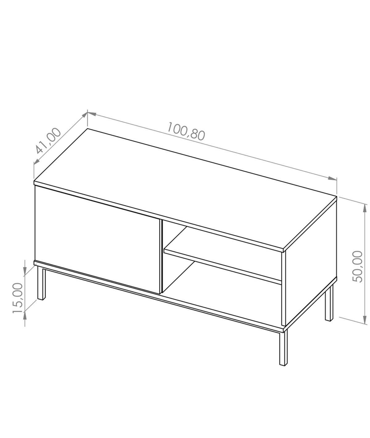 LOWBOARD Queba 1T Schwarz 100/50/41 cm – TV Tisch schwarz modern - Schwarz, Holzwerkstoff (100/50/41cm) - AX Living