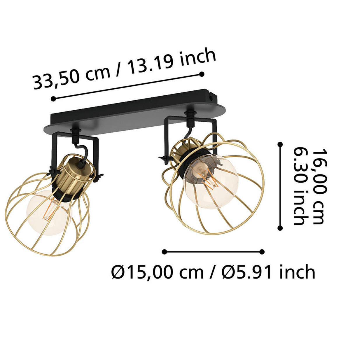 DECKENLEUCHTE Metallgeflecht Schwarz Holz - Schwarz, Holz (48/28/26cm)