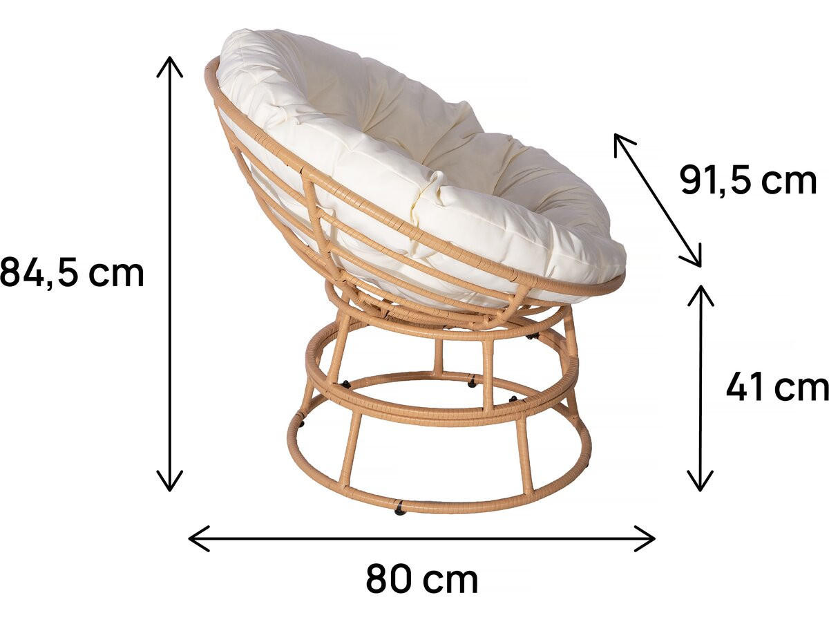 PAPASANSESSEL Bali Beige - Beige, Metall (80/84/91cm) - Habitat Garten