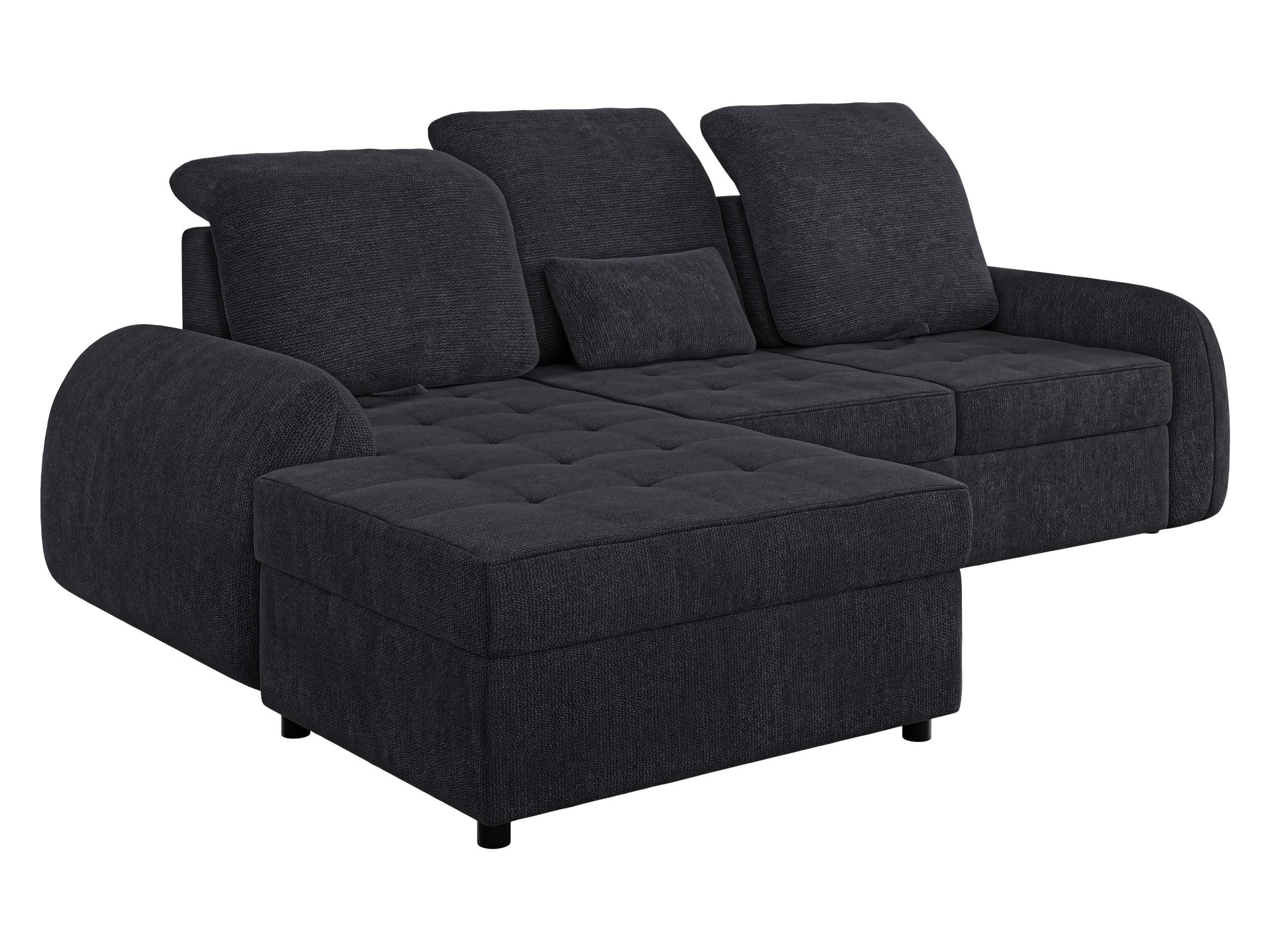 ECKSCHLAFSOFA Soreno, Seite: Links - Anthrazit/Schwarz, Holz/Kunststoff (255/176cm) - MIRJAN24