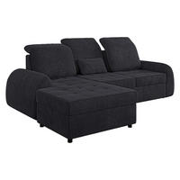 ECKSCHLAFSOFA Soreno, Seite: Links - Anthrazit/Schwarz, Holz/Kunststoff (255/176cm) - MIRJAN24