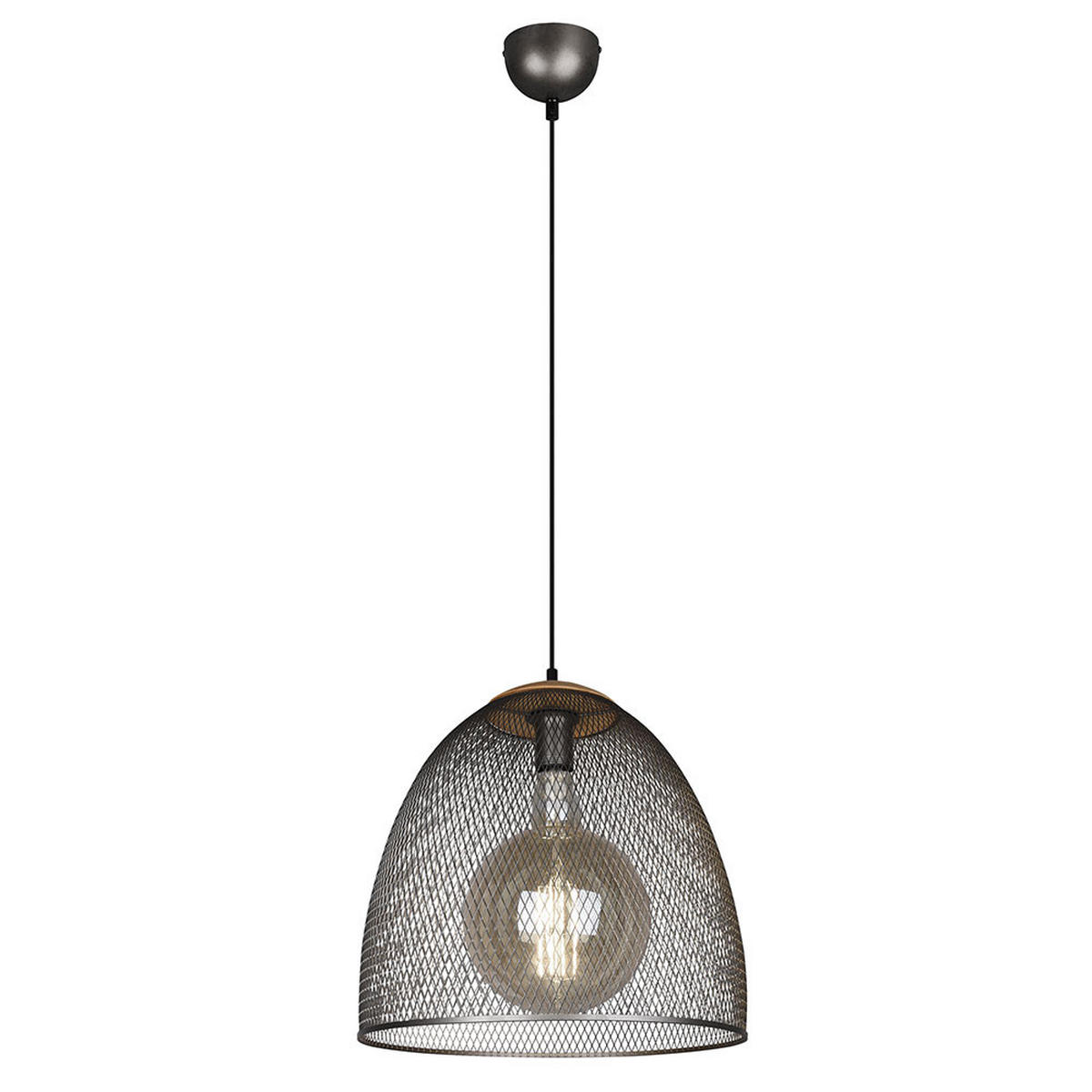 PENDELLEUCHTE Metall Schwarz matt - Schwarz, Holz (40/40/150cm)