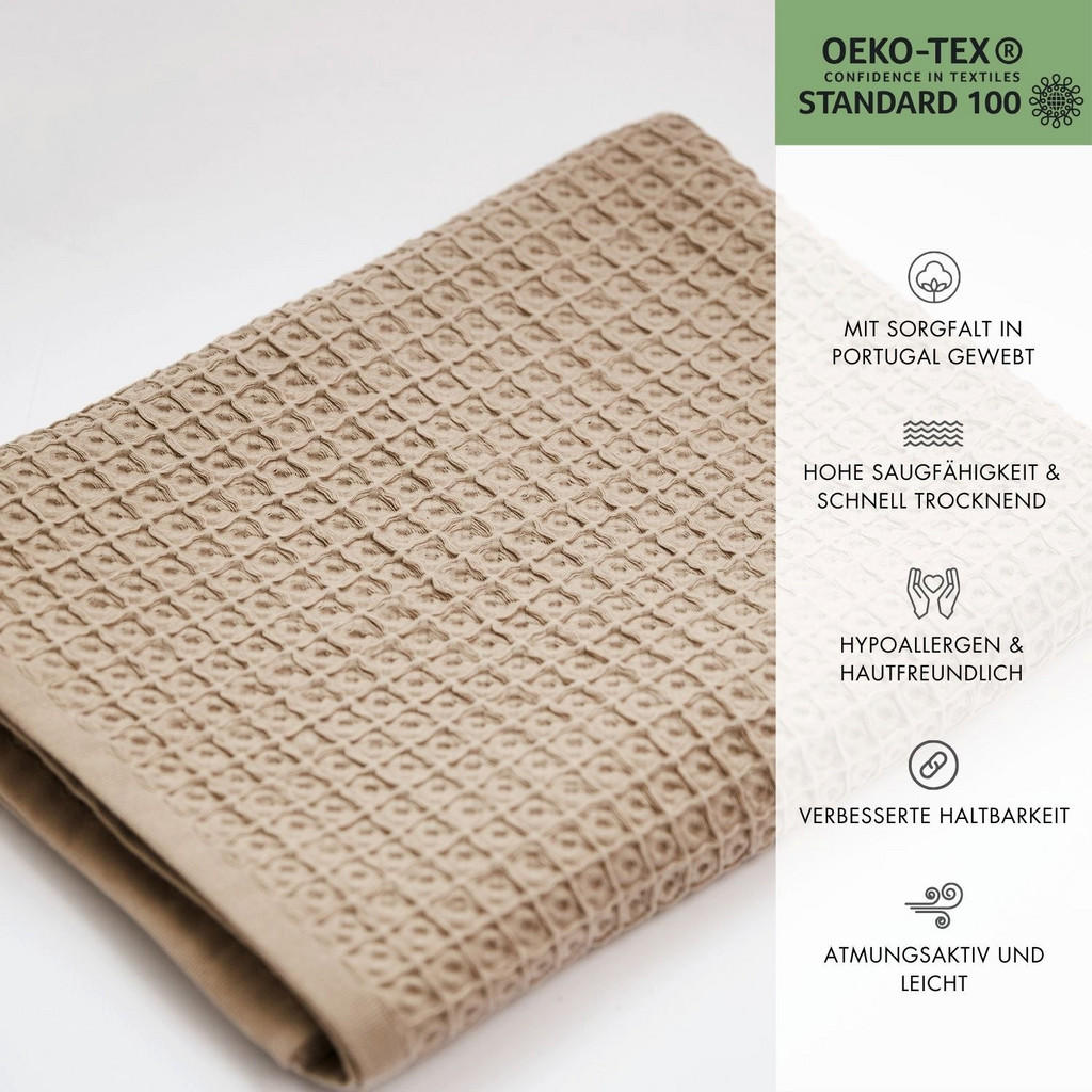 Thumbnail - Sowl Strandtuch, Beige, Textil, 100x180 cm, Oeko-Tex® Standard 100, Badtextilien, Strandtücher