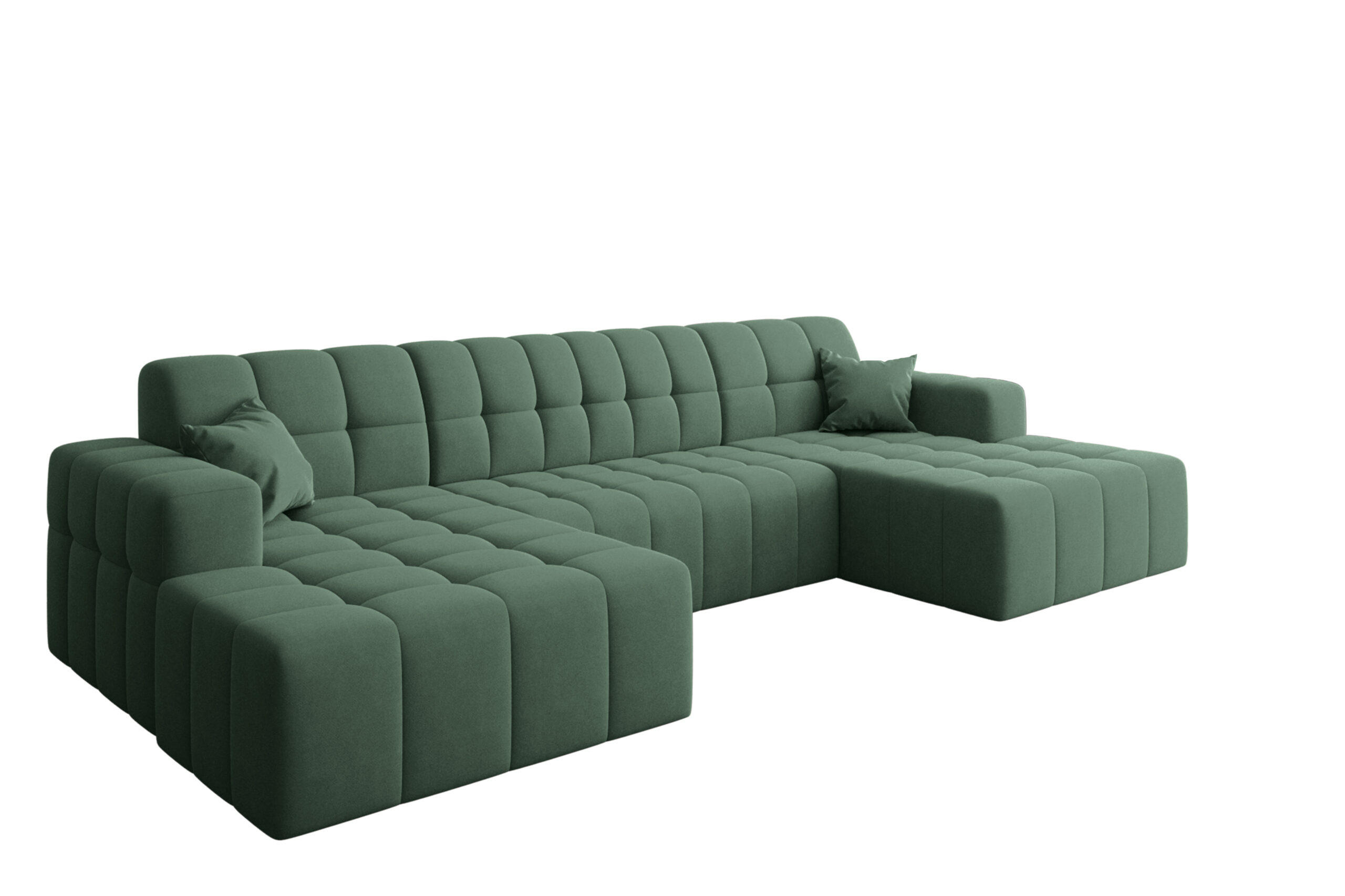 ECKSOFA U-Form Nimes Stoff Portland Grün - Grün, Holz/Textil (168/350cm) - Kaiser Möbel