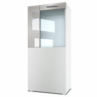 VITRINE Movie Absetzungen in Sandgrau Hochglanz - Sandfarben, Holzwerkstoff (50.5/111/32.5cm) - Vladon