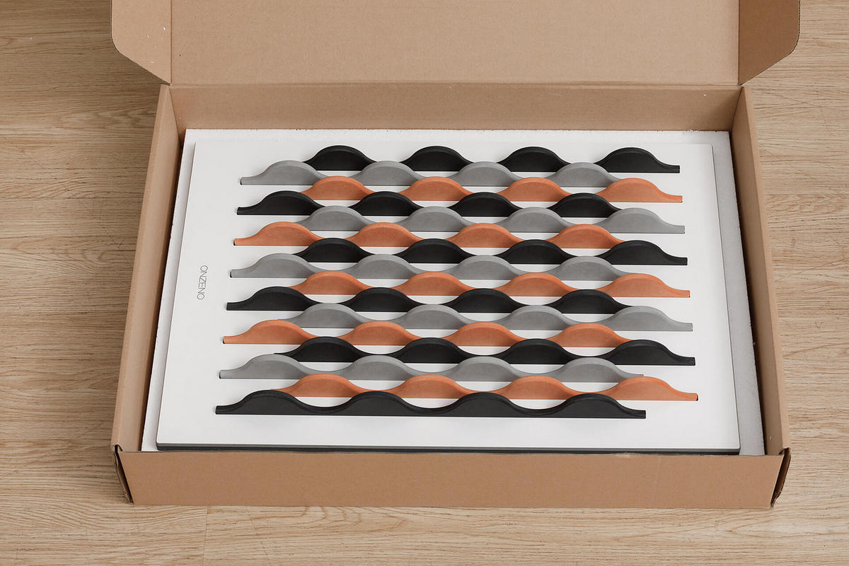 HOLZBILD Schwarz-Weiß 45/65 cm - Schwarz/Orange, Holz (5.46/65cm) - KUNSTLOFT