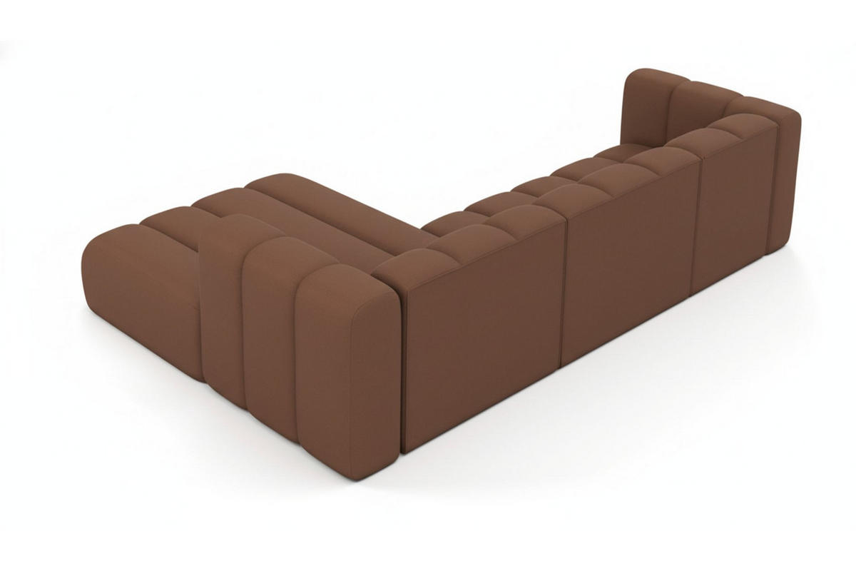 ECKSOFA L-Form Grand L 287 cm, Veloursstoff Salvador, Dunkelbraun, Links - Dunkelbraun, Holz (287/179cm) - Kaiser Möbel