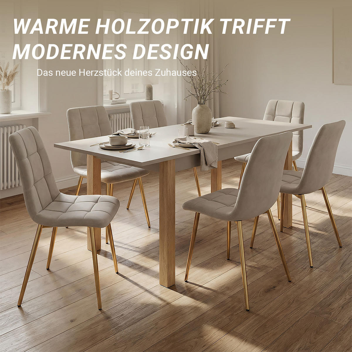 ESSTISCH in beige 160-200/80/77 cm ausziehbar - Beige/Eiche Artisan, Holz (160/80/77cm) - Homestyle4u