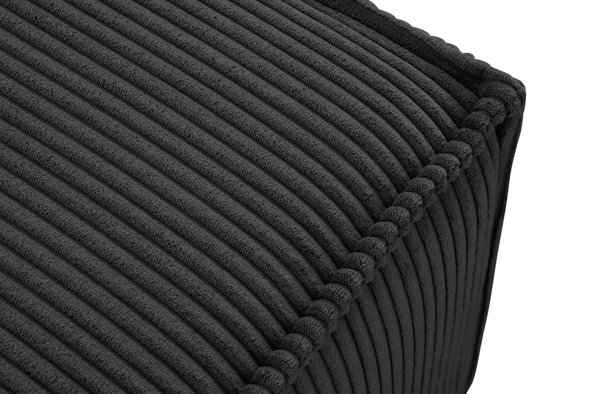 SITZPOUF NAPI gefederte Sitzfläche, dunkelgrau - Dunkelgrau/Schwarz, Textil (83/45/83cm) - KONSIMO®