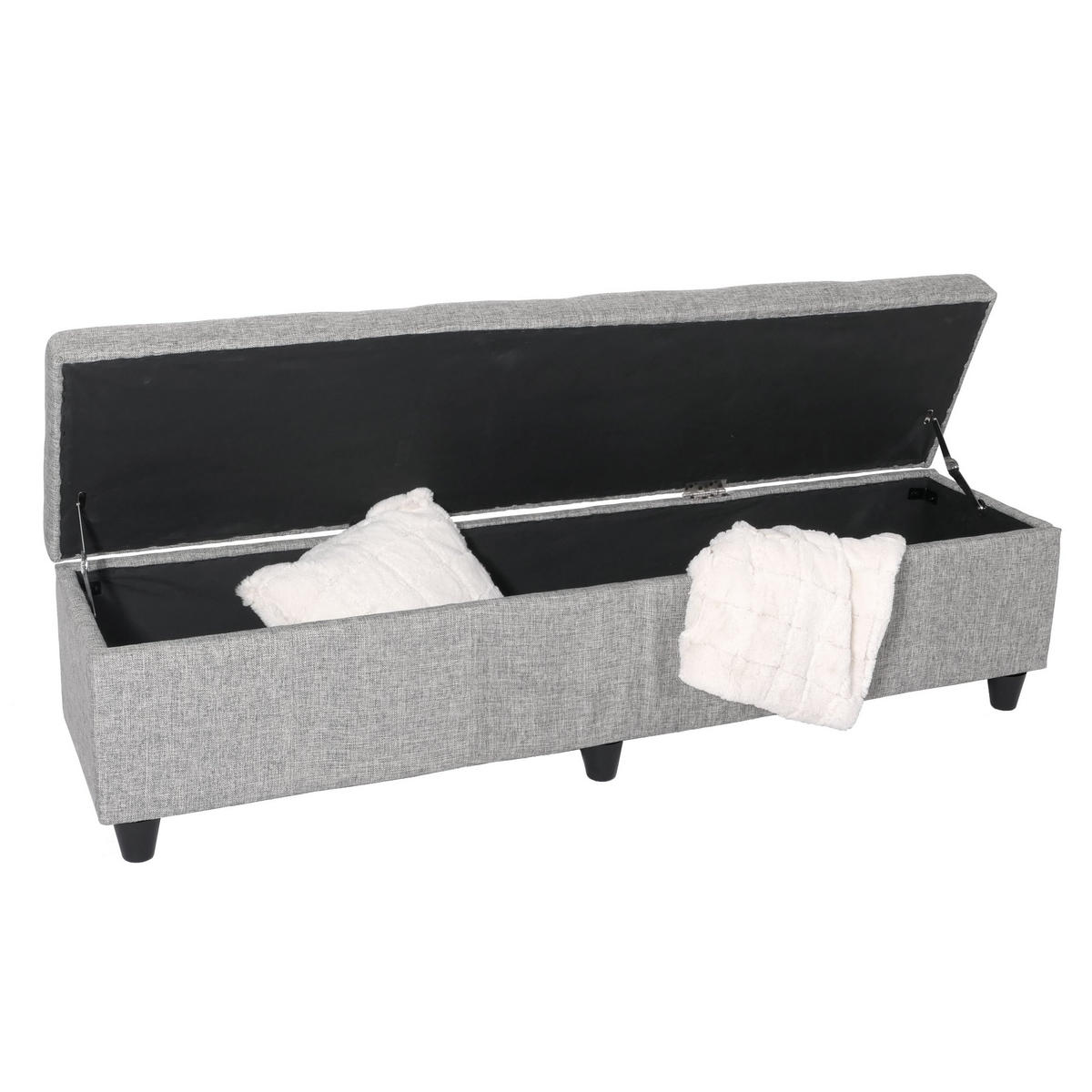 AUFBEWAHRUNGS-TRUHE XXL Grau - Grau, Textil (180/45/45cm) - MCW