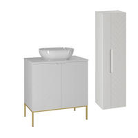 BADMÖBEL 80.6cm Daria 2er-Set Weiß - Weiß, Holzwerkstoff (80.6/84.2/46.5cm) - Petits-meubles