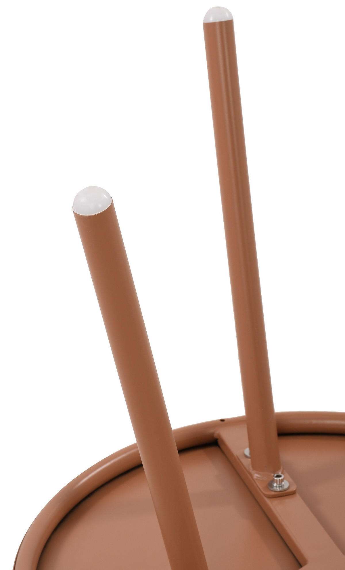 COUCHTISCH rund 50 cm Kunststoff terracotta - Terra cotta, Kunststoff/Metall (50/50/40cm) - CLP