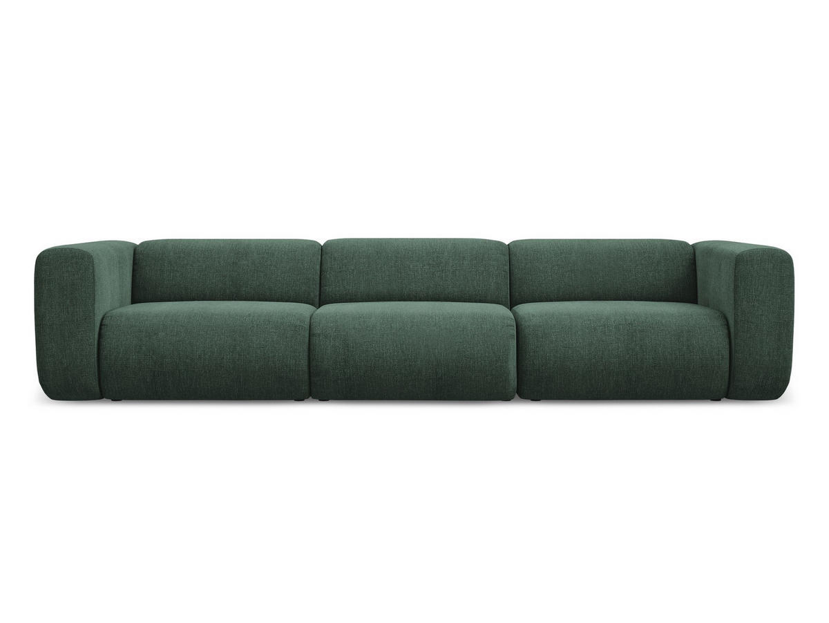 4-SITZER-SOFA Chenille Stoff Grün - Schwarz/Grün, Kunststoff/Textil (319/70/89cm) - Makamii