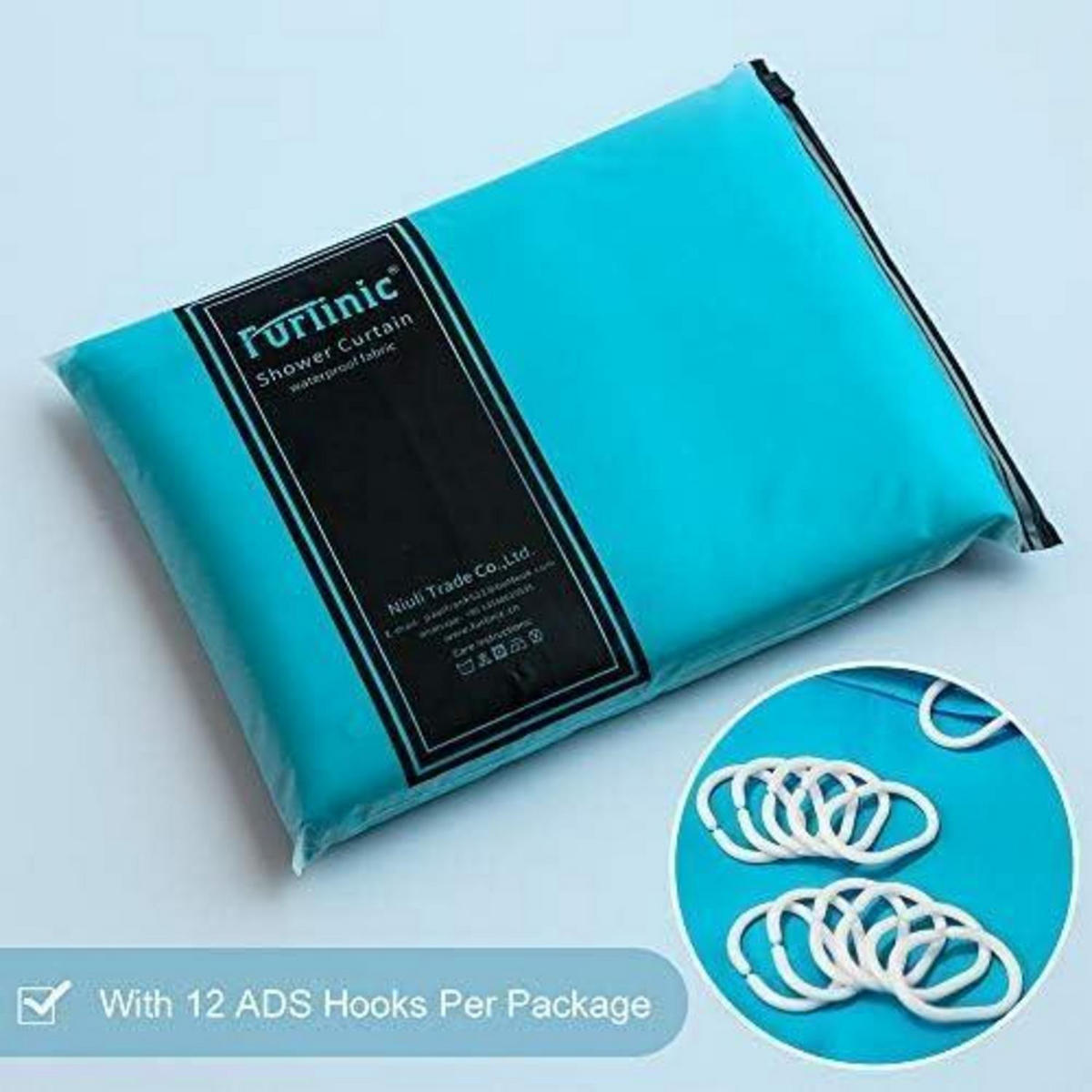 DUSCHVORHANG Textil Aquamarine 120 x 200 cm - Türkis, Textil (120/200cm)