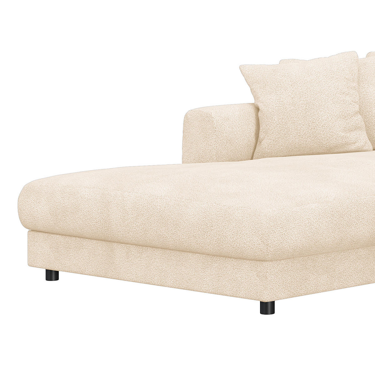 ECKSOFA mit Longchair - Beige/Schwarz, Kunststoff/Textil (238/183cm) - home24