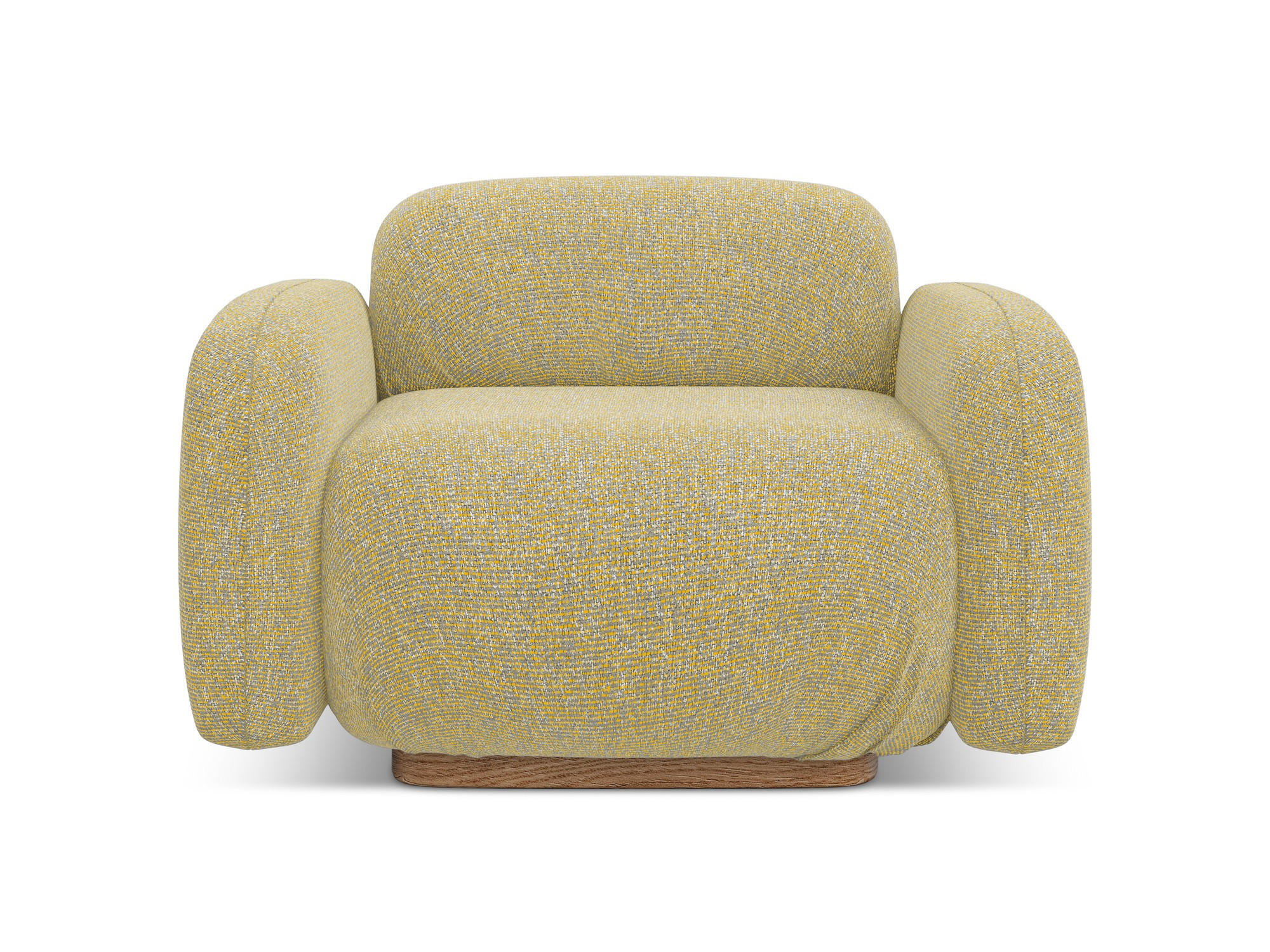 SESSEL Strukturstoff Stoff Gelb - Currygelb/Gelb, Holz/Textil (110/73/95cm) - Makamii