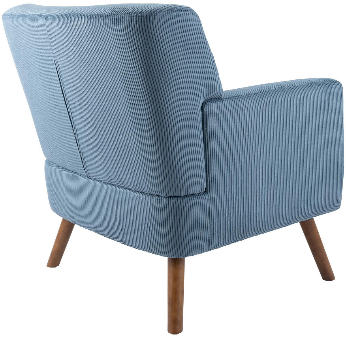SESSEL Cord Blau - Blau/Braun, Holz/Textil (72/80/74cm) - CLP