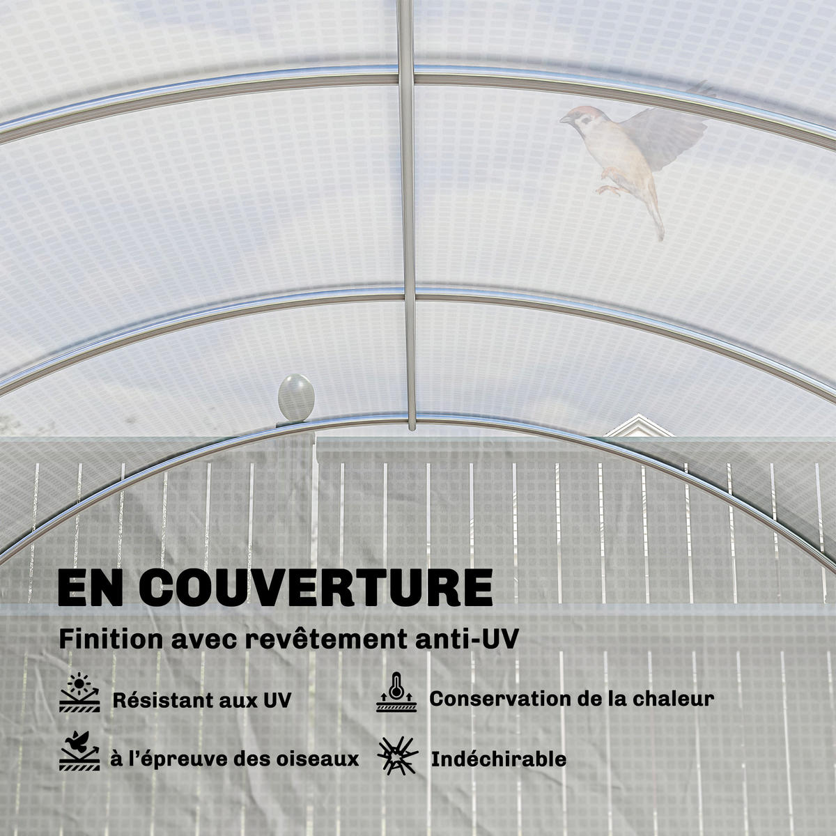 GEWÄCHSHAUS DE-12033 24 m² mit 16 Fenstern & Tür Weiß - Weiß, Kunststoff (300/200/800cm) - ComfortXL