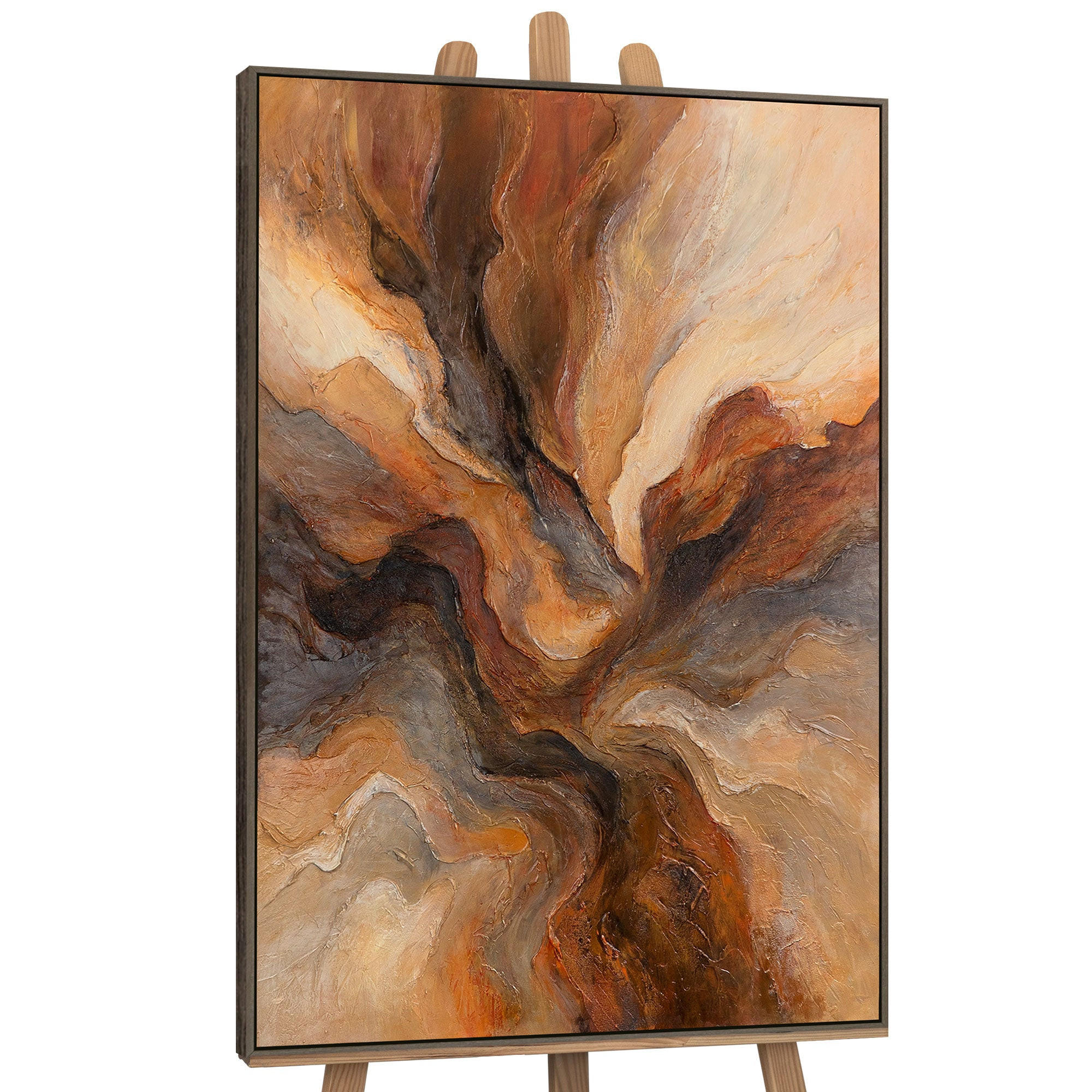 GEMÄLDE Blitz der Ewigkeit Schattenfugenrahmen Grau 140x100 cm - Grau, Holz (140/100cm) - YS-art gallery