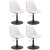 DREHSTUHL 4er Set Lederlook weiß - Schwarz/Weiß, Textil/Metall (48/76/57cm) - CLP