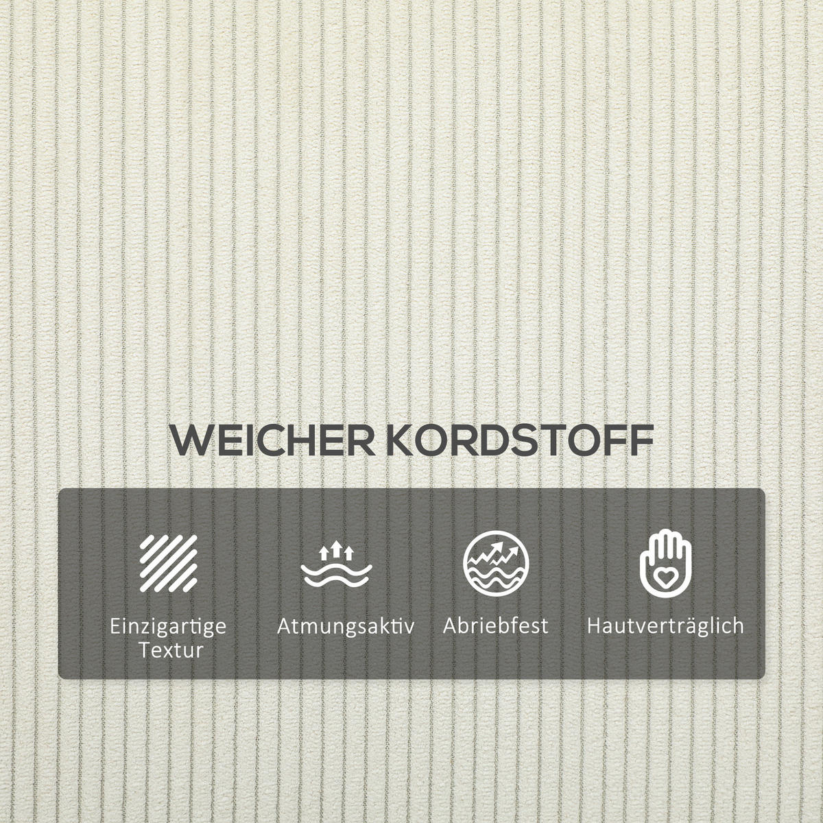 3-SITZER Sofa, Couch mit Armlehnen, Rückenkissen, für Wohnzimmer, Schlafzimmer - Silberfarben/Creme, Textil/Metall (77/80/193cm) - HOMCOM