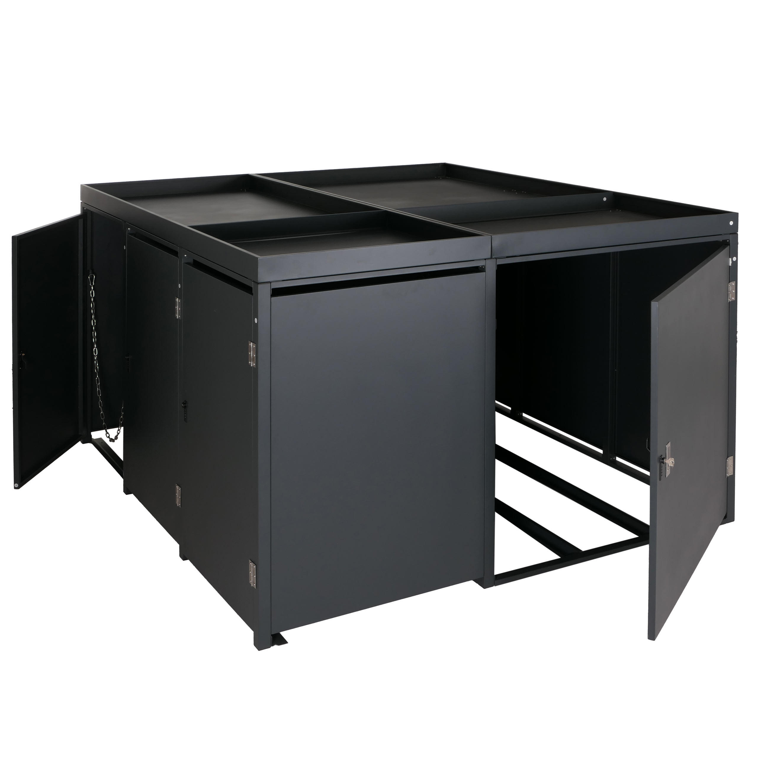 MÜLLTONNENVERKLEIDUNG/RADGARAGE Anthrazit - Anthrazit, Metall (193/130/208cm) - MCW