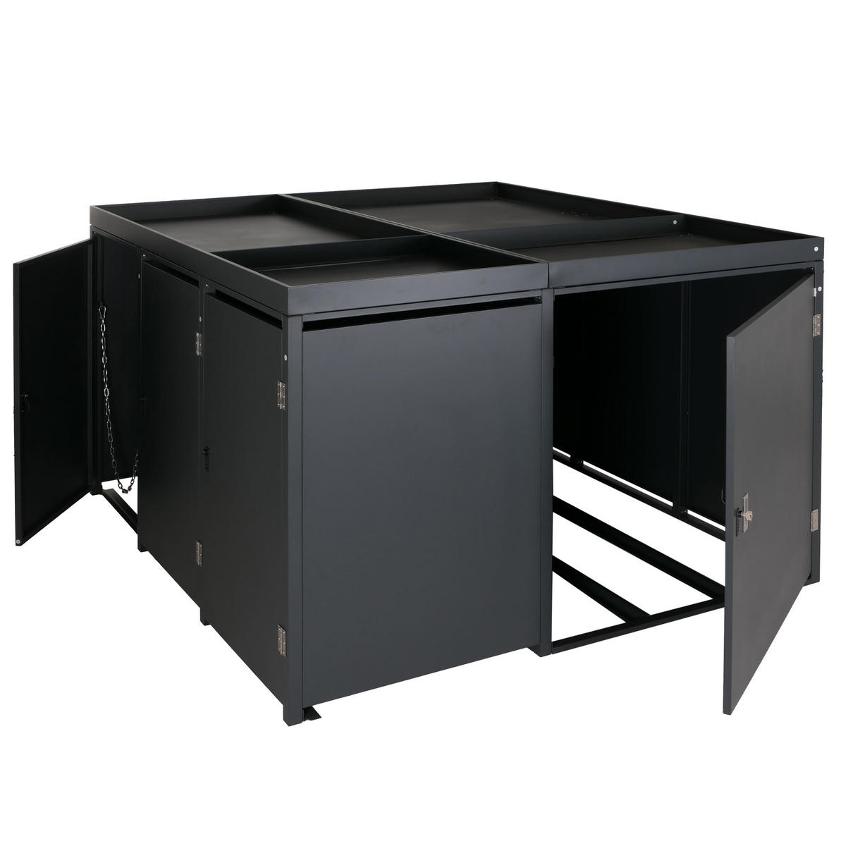 MÜLLTONNENVERKLEIDUNG/RADGARAGE Anthrazit - Anthrazit, Metall (193/130/208cm) - MCW