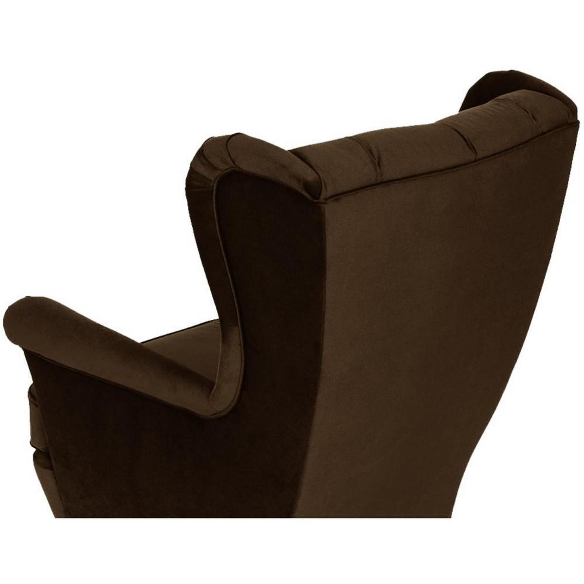 CHESTERFIELD-SESSEL Falco braun mit Holzbeinen - Buchefarben/Braun, Holz/Textil (82/102/92cm) - Beautysofa