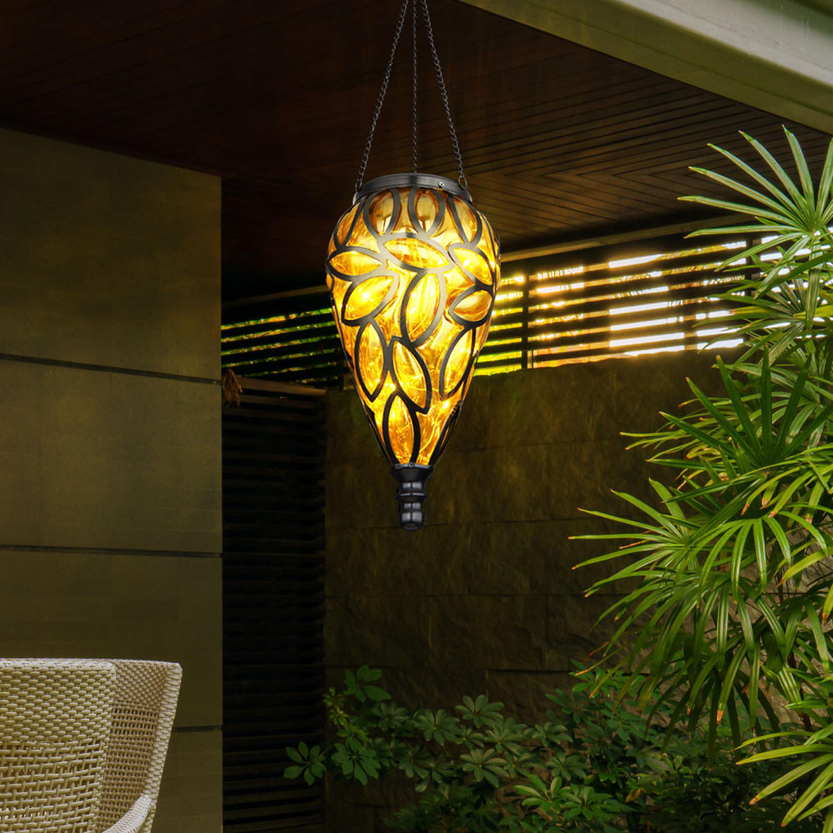 LED AUSSENLEUCHTE Metall Orange - Orange, Metall (13.5/13.5/50cm) - Globo Lighting