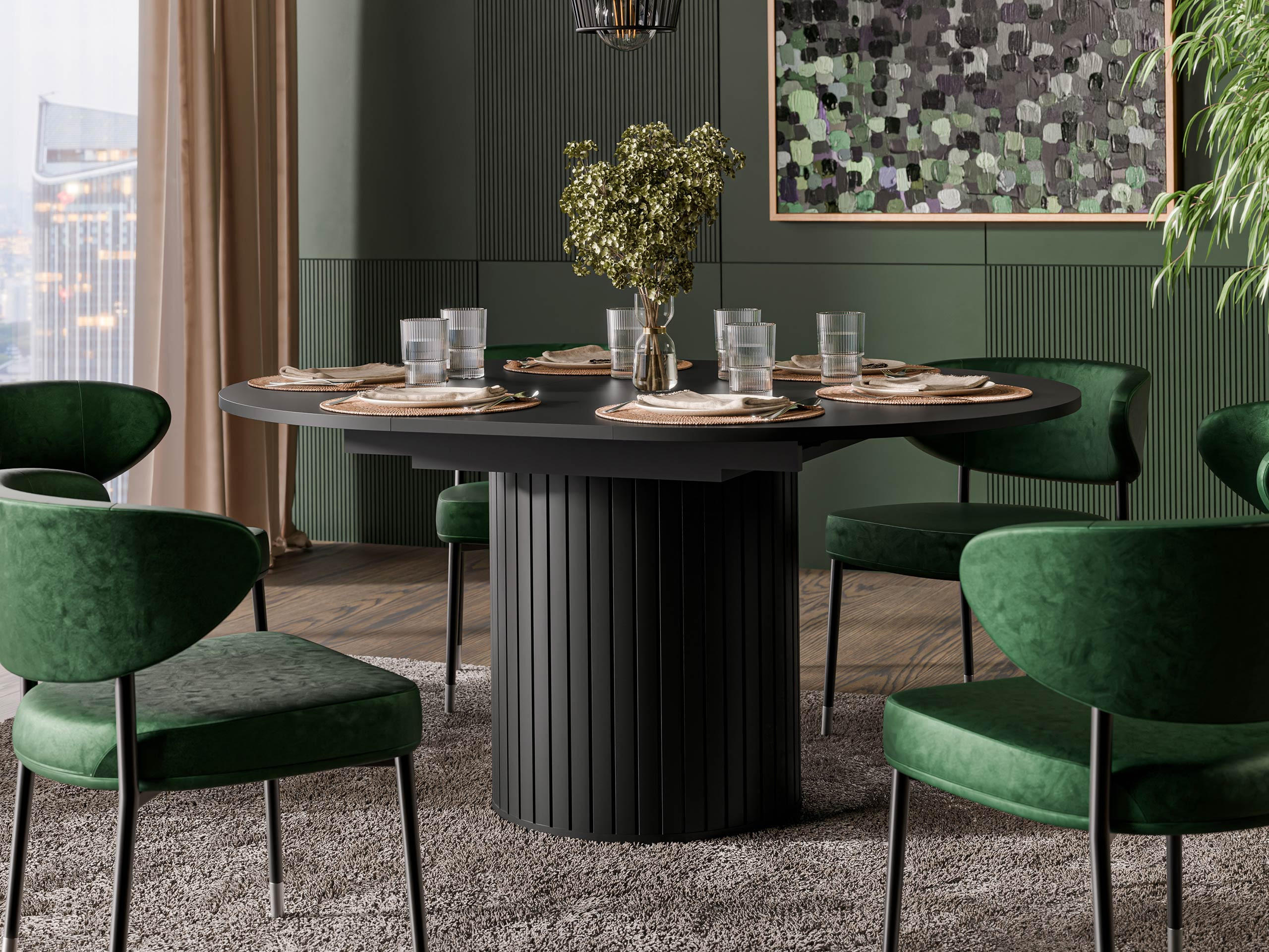 ESSTISCH ausziehbar Zante 09 - Schwarz, Holzwerkstoff (120/120/76cm) - MIRJAN24