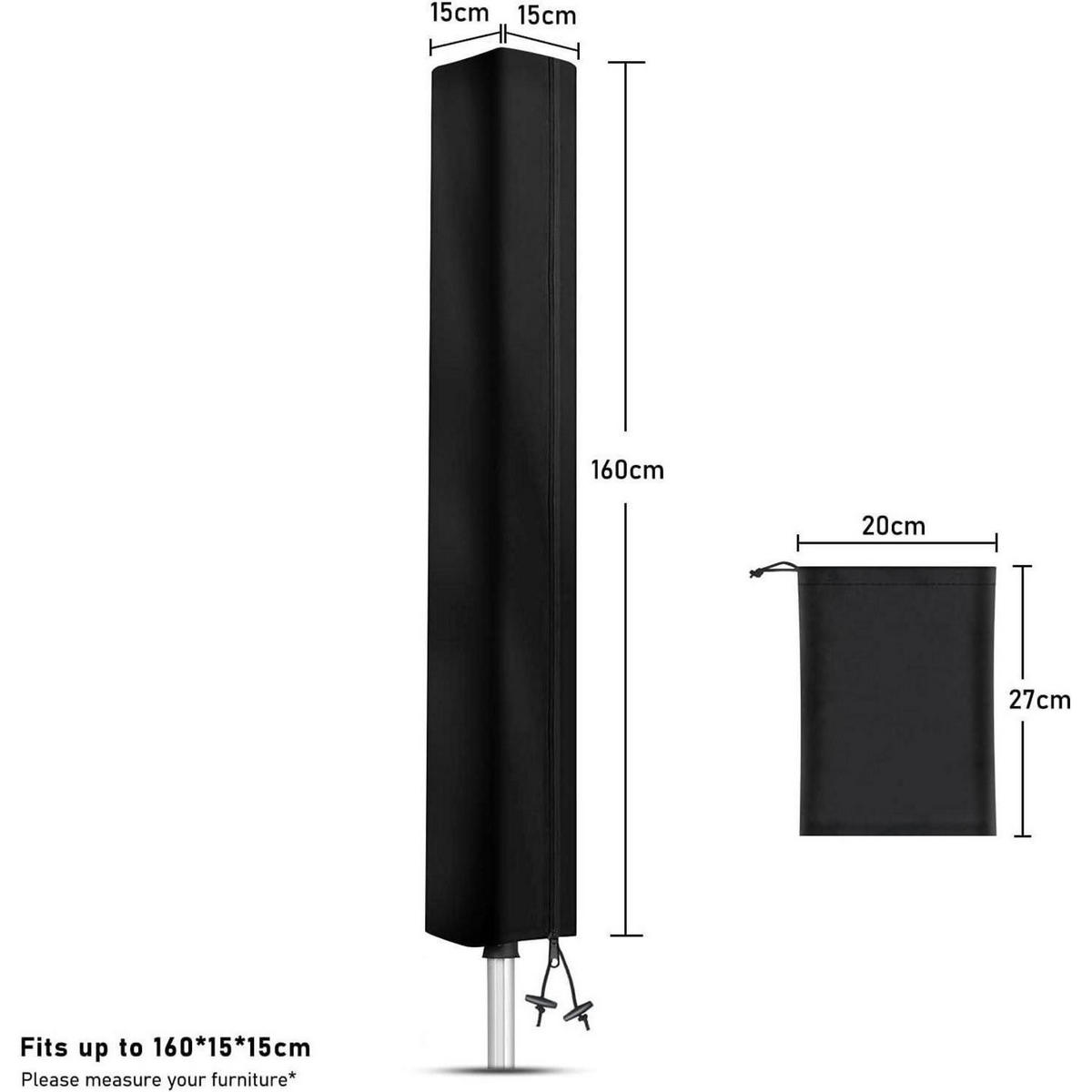 SCHUTZHÜLLE für Wäschespinne 160 cm Wasserdicht Oxford Schwarz - Schwarz, Kunststoff (15/160/15cm)