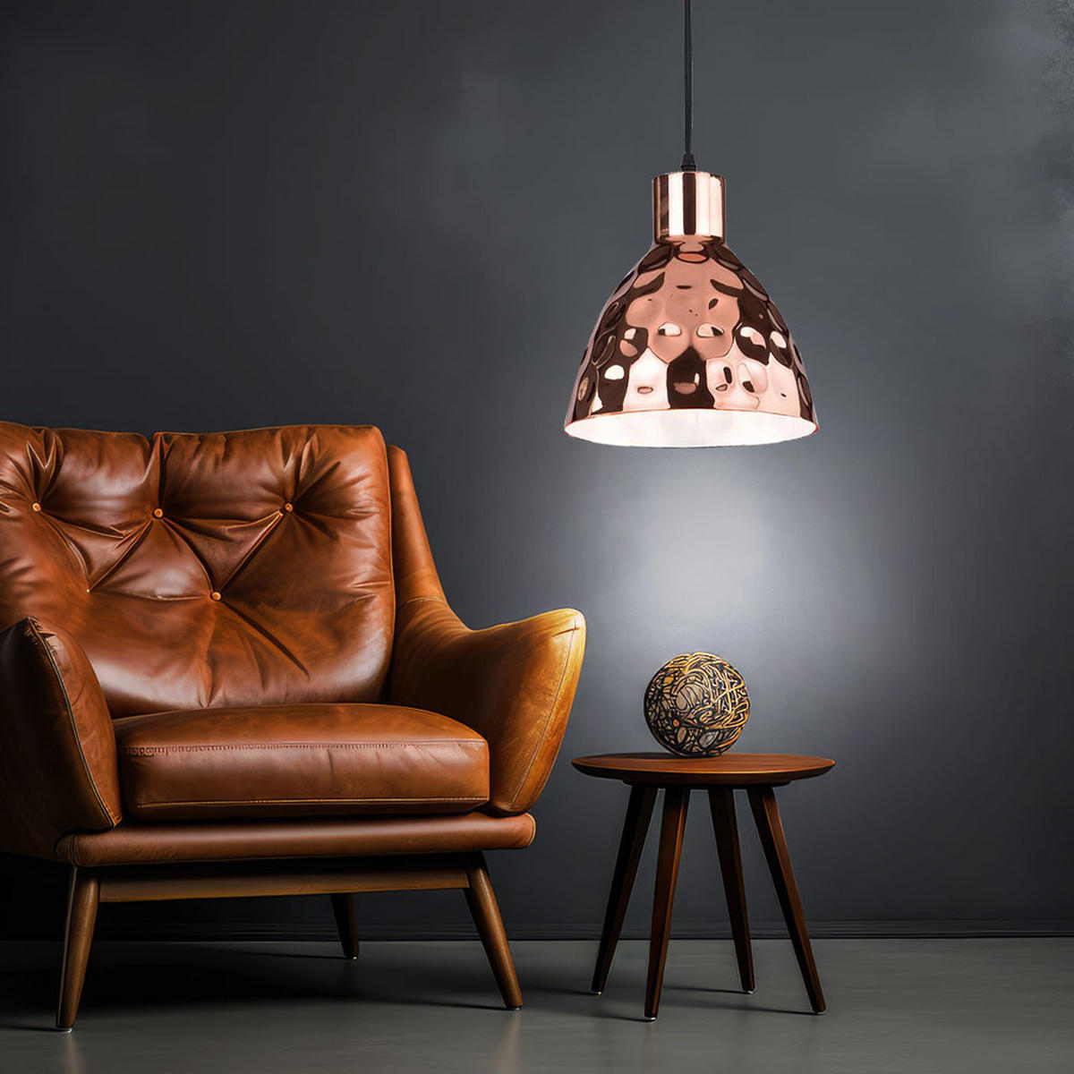 LED HÄNGELEUCHTE Hammerschlag Gold - Goldfarben, Metall (22/100/120cm)