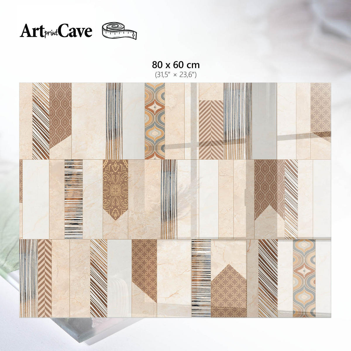 GLASPLATTE 80x60 cm – Modulares Fragment - Blau, Glas (0.4/80/60cm) - ArtPrintCave