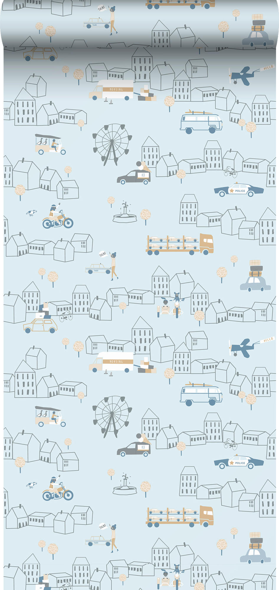 TAPETE Autos 53 cm x 10 m - Blau, Papier (53/0.1cm) - Sanders & Sanders