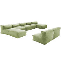 GARTENSOFA mit 7 Sitzplätzen, Kaktusgrünen - Grün, Textil - Oviala