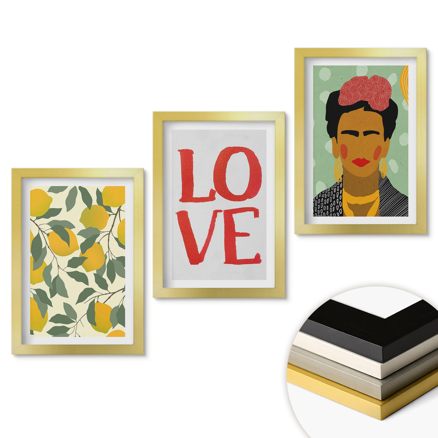 ArtPrintCave Wandbilder Gold 20x30 cm