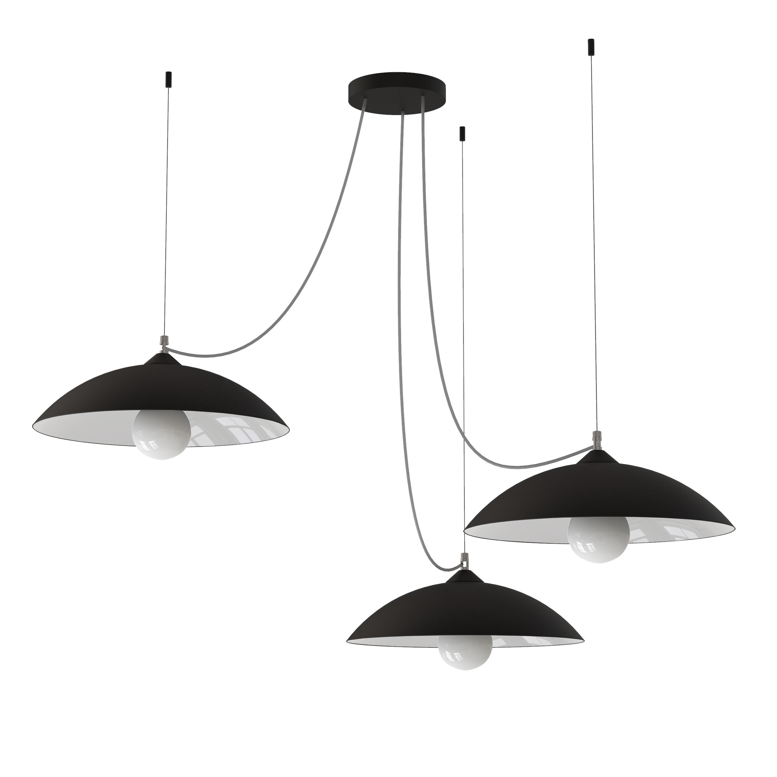 Lumicom Hängeleuchte Schwarz 40x9x40 cm