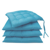 STUHLKISSEN, 4er-Set, 40x40 cm, 100% Polyester, Blau - Türkis, Textil (40/40/3cm) - Zollner