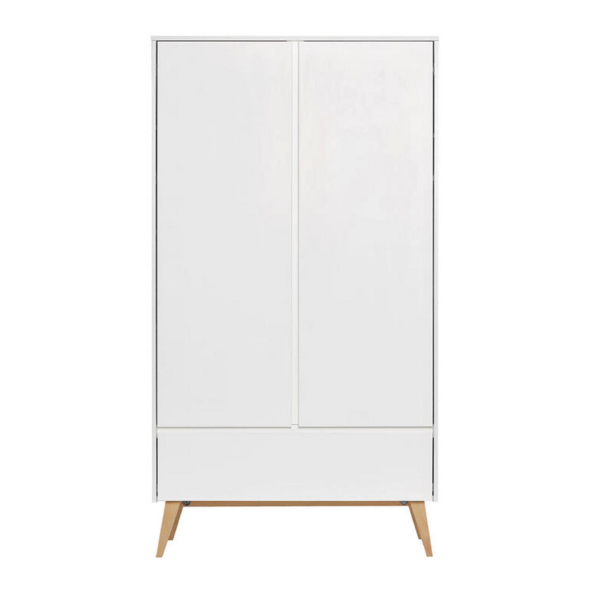 SKRIŇA 2 dvere Biela a drevo - biela, kompozitné drevo (100/200/52cm) - Petits-meubles