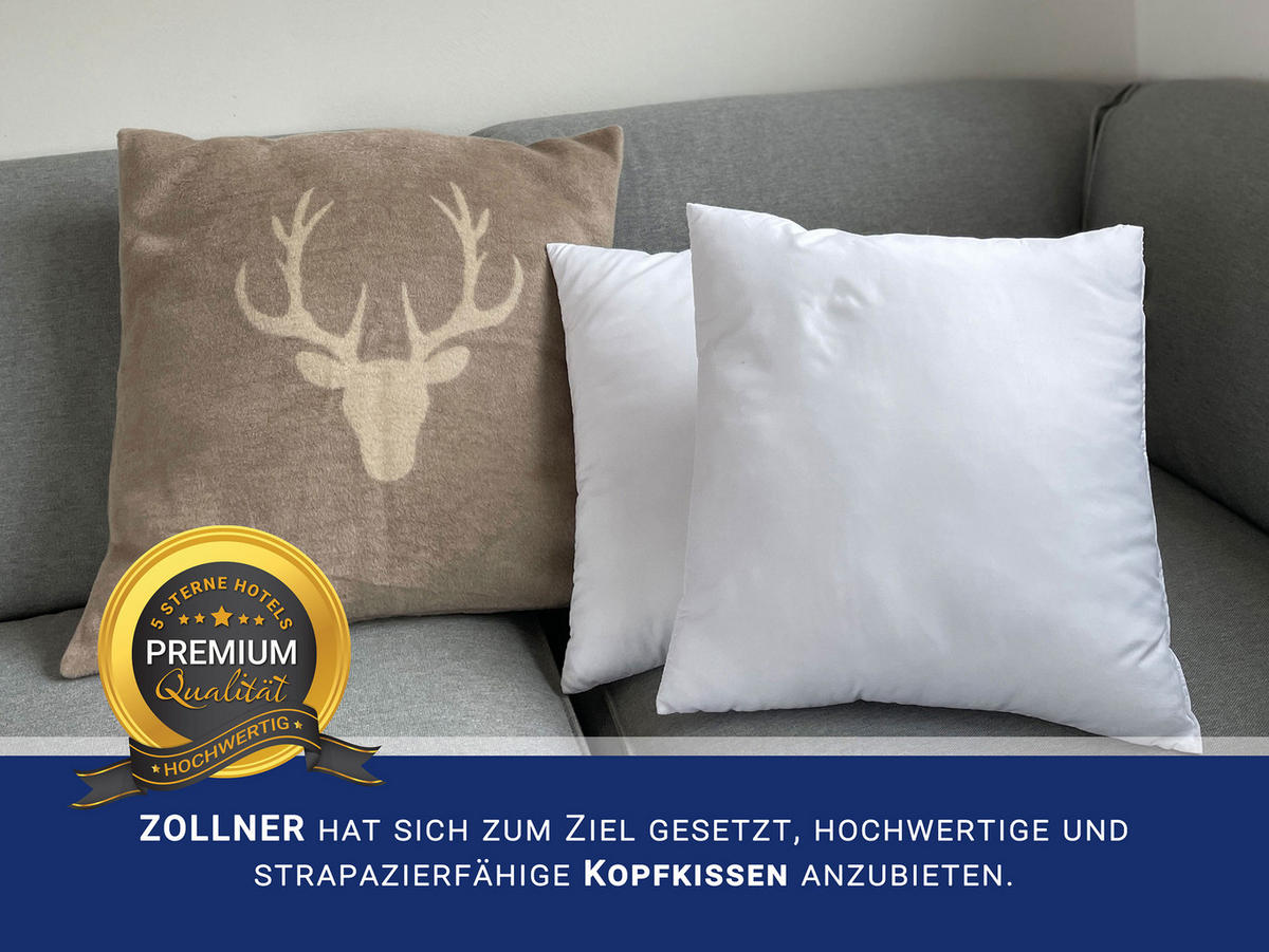 KISSEN, 2er-Set, 40x40 cm, 50% Polyester, 50% Baumwolle, Weiß - Weiß, Textil (40/40cm) - Zollner